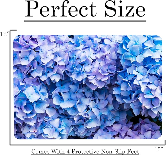 Blue Hydrangea Floral Pattern Flower Love Kitchen Glass Cutting Board Decorative Valentine's Mother's Day Gift For Her Flowers (Blue Hydrangea)
