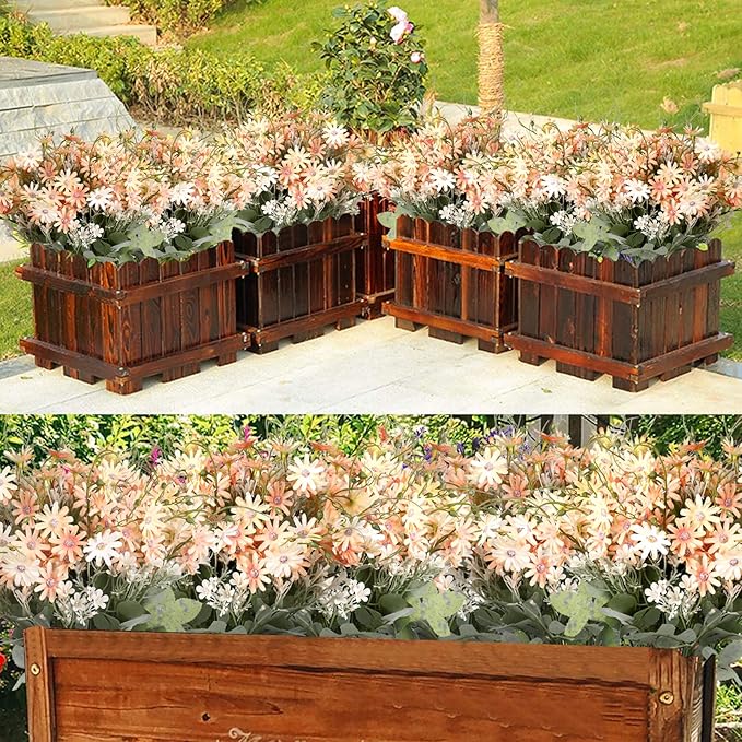 Artificial Flowers Wildflowers Silk Daisy Spring Fake Daisies Decoration Summer UV Resistant Colorful Mixed Bundles Faux Greenery Outdoor Plant Stem Filler for Home Decor Indoor Floral Arrangements