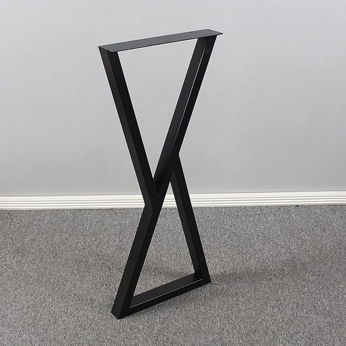 MBQQ Furniture Legs 35" Height 15" Wide Rustic Decory Triangle Shape Table Legs,Heavy Duty Metal Desk Legs,Dining Table Legs,Industrial Modern, DIY Iron Bench Legs