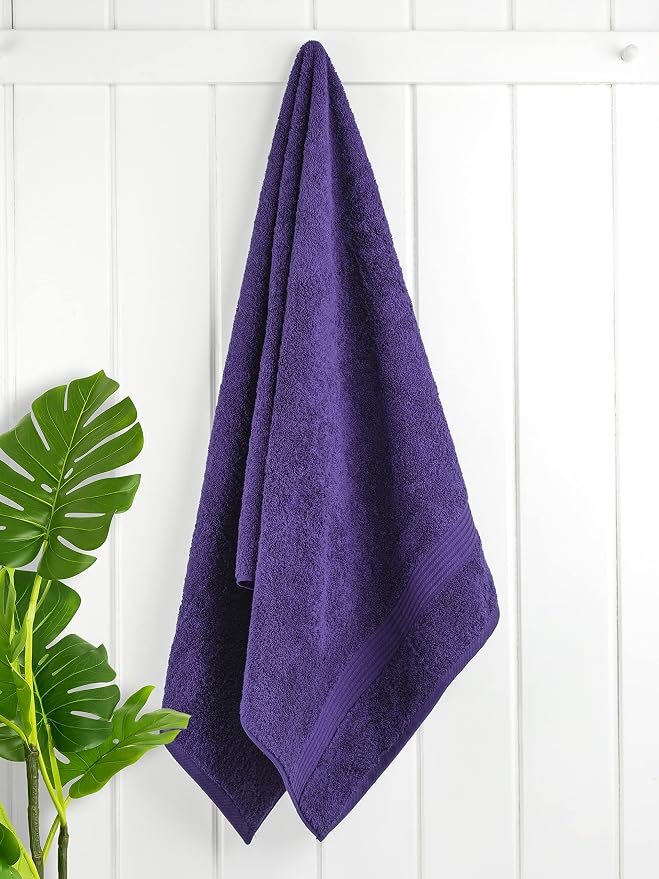 Cotton Paradise 100% Cotton Turkish Towel Set, Soft Absorbent Quick Dry, 4 Piece Bath Towel Set, Violet Purple
