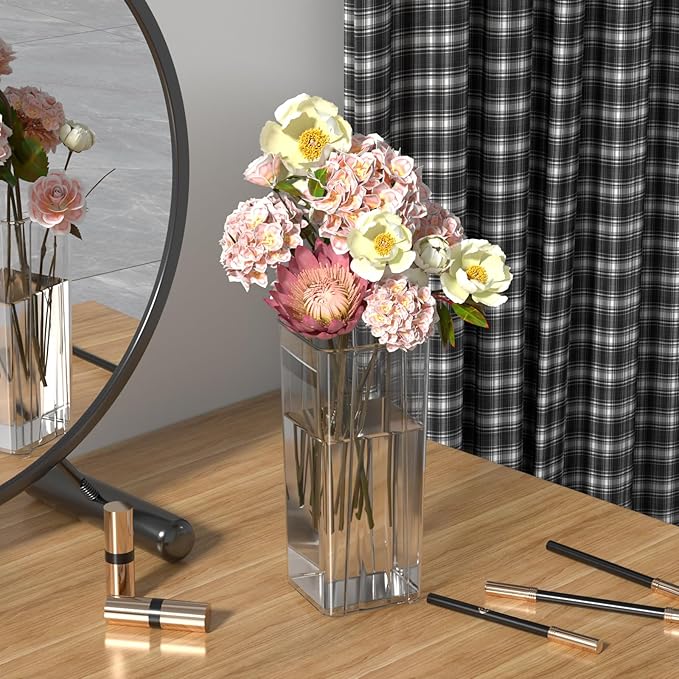 Rosebloom Clear Plastic Vases, Acrylic Flower Vase for Desktop Decoration, 6 Packs