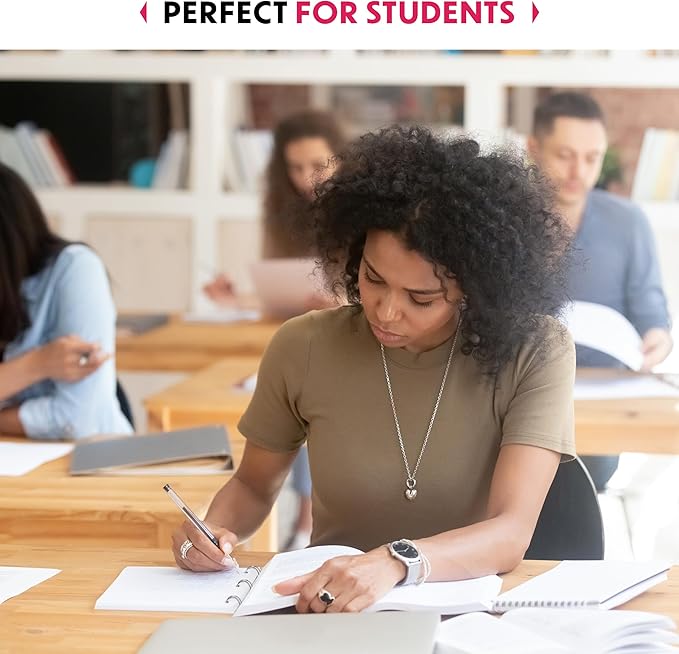 Alitte Loose Leaf Paper, College Ruled, 600 Sheets (150/Pack) Filler Paper for Writing Notes - School, College, Office 3 Hole-Punch Lined Sheets for Ring Binders, Pocket Folders - White, 8 x 10.5