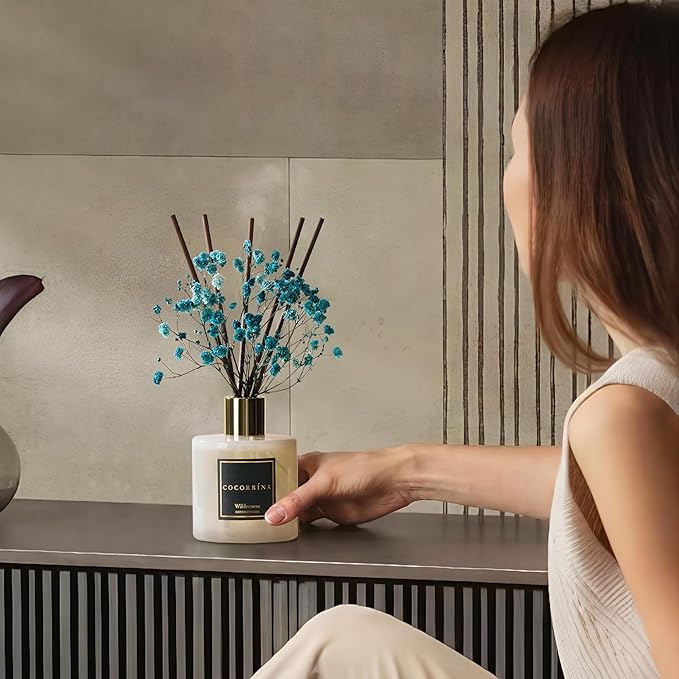 COCORRÍNA Reed Diffuser - Wilderness 6.7 fl oz Scented Diffuser with 8 Sticks Home Fragrance Reed Diffuser for Bathroom Shelf Decor