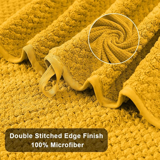 Extra Large Bath Towels Set 35x70 Inches - Yellow Luxury 600 GSM Oversized Bath Sheet Towel,Ultra Soft Microfiber - Quick Dry,Highly Absorbent Shower Towels Spa Hotel Bathroom Towel Set (4-Pack)