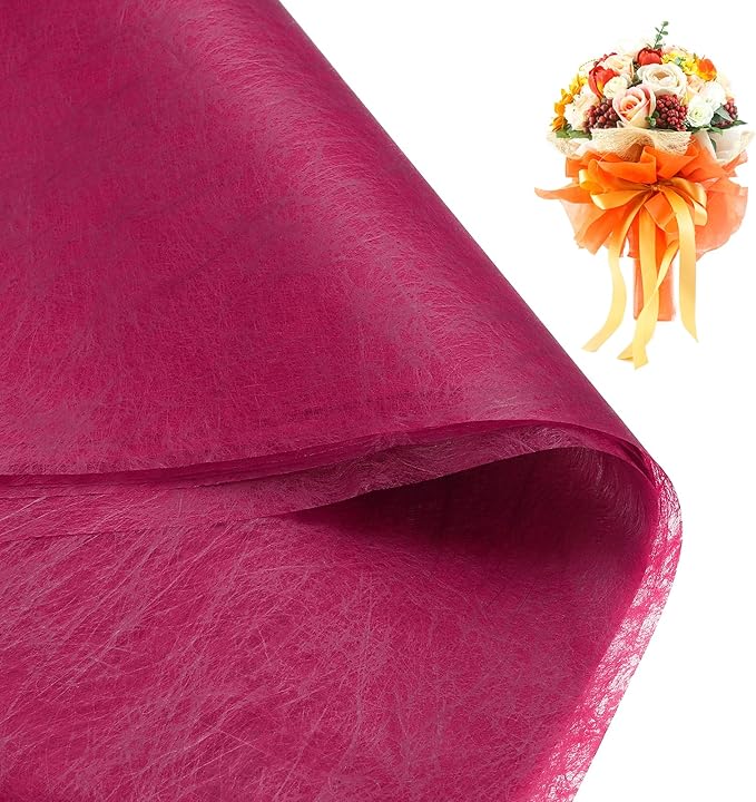 PATIKIL Flower Wrapping Paper 29.5 Ft x 22.8 Inch, Cotton Wrapping Flower Paper Tissue Paper for Flower Bouquet Gift Wrapping Valentine's Day Graduation Gift Floral Wrap, Pink