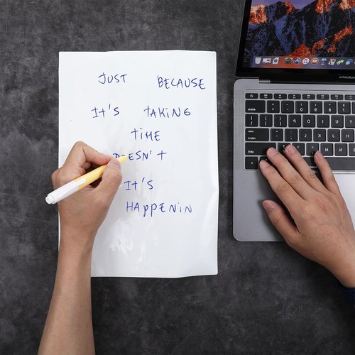 Qianyu Dry Erase Board Stickers - 2 Pcs Self-Stick Whiteboard Sheets | 8.3'' x 11.7'' Stain-Proof for Wall & Desk
