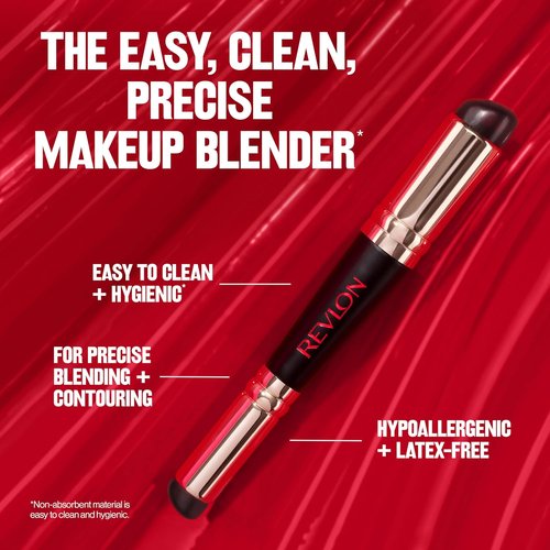 Revlon Dual Ended Jelly Makeup Blender Tool - Silicone Applicator for Blush, Bronzer & More | 1 Count