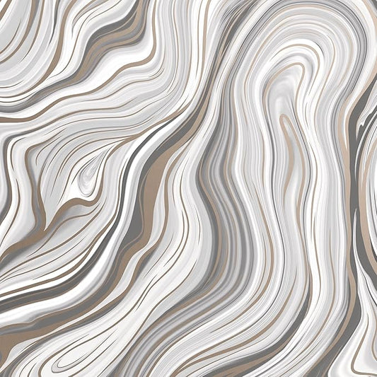 Jillson Roberts Bulk Gift Wrap, Everyday Gift Wrapping Supplies, Marbelized Silver, 1/2 Ream 417 feet x 24 inches