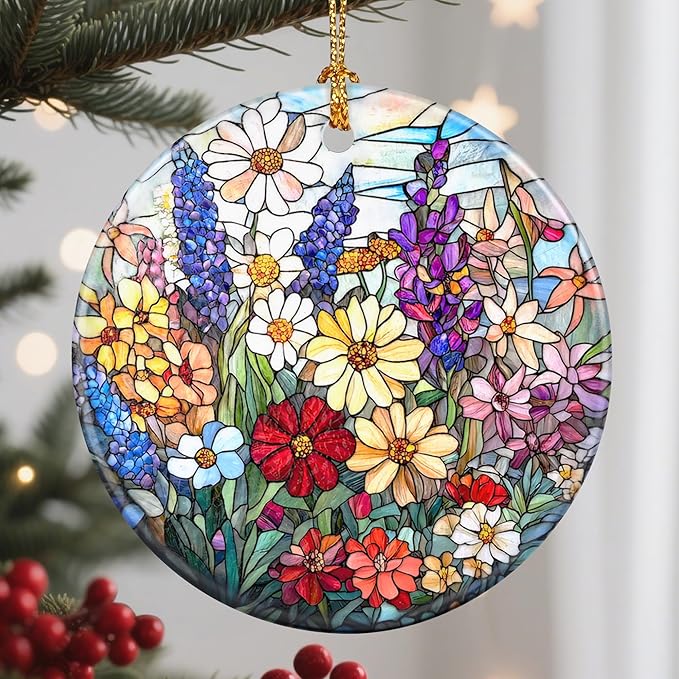 Christmas Ornaments, Flower Ornament, Christmas Tree Ornaments, Xmas Decorations, Holiday Decorations, Gifts for Flower Lovers, Holiday Party Gifts, and Xmas Gift Ideas