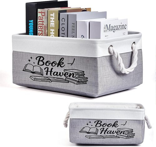 Serinar Book Storage Basket - Reading List Organizer Bin | Perfect Gift for Book Lovers & Students