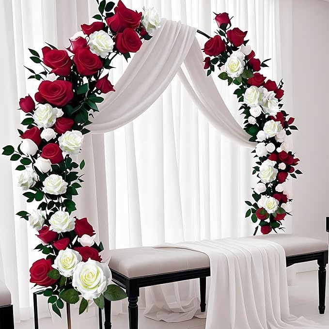 50pcs Artificial Roses Flowers in Bulk,Realistic Silk Fake Rose with Long Stem for Wedding Centerpieces Bouquet Party Floral Arrangement Home Decoration(Red)