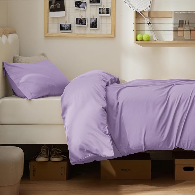 Bedsure Duvet Cover Twin/Twin XL Size - Soft Double Brushed Bedding Set for Kids & Adults, Zipper Closure, 2 Pieces, Includes 1 Duvet Cover (68"x90") & 1 Pillow Sham, NO Comforter, Orchid Bloom