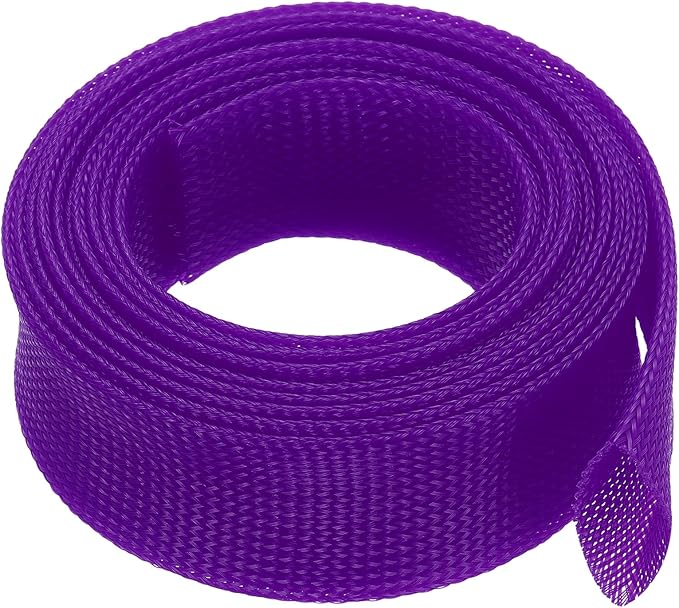 uxcell Expandable Sleeving,2 3/8-inch 10ft Cable Sleeve, Purple