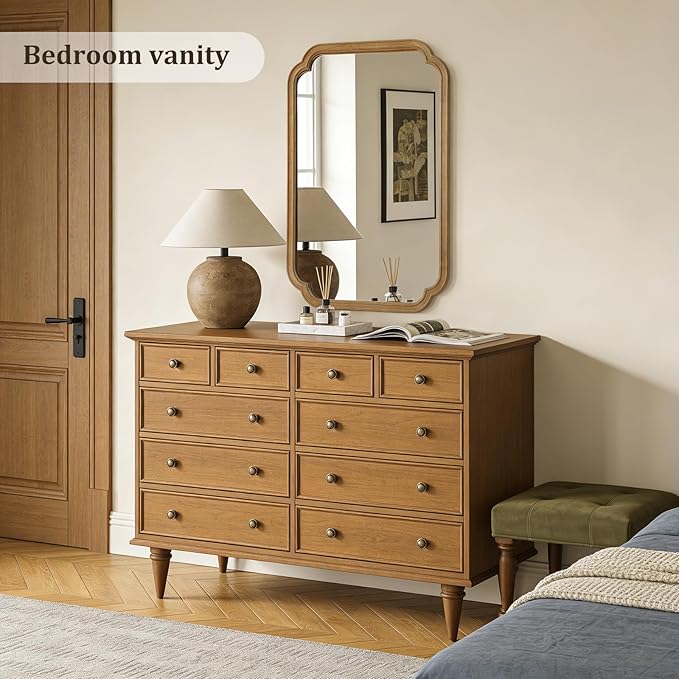 WallBeyond 24" x 36" Rounded Corner Arch Wall Mirror with Wood Frame for Entryway, Living Room or Bedroom Home Decor - Light Woodgrain 24" x 36" Natural Color