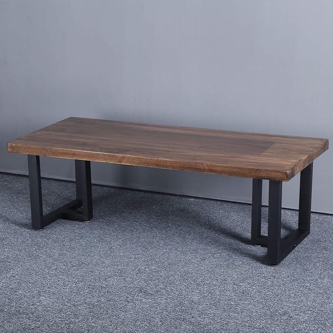 MBQQ Rustic Decor T-Shape Table Legs, Heavy Duty Metal, 15.7'H x 17.7'W, Dining & Desk, Industrial Modern, DIY Iron Bench Legs
