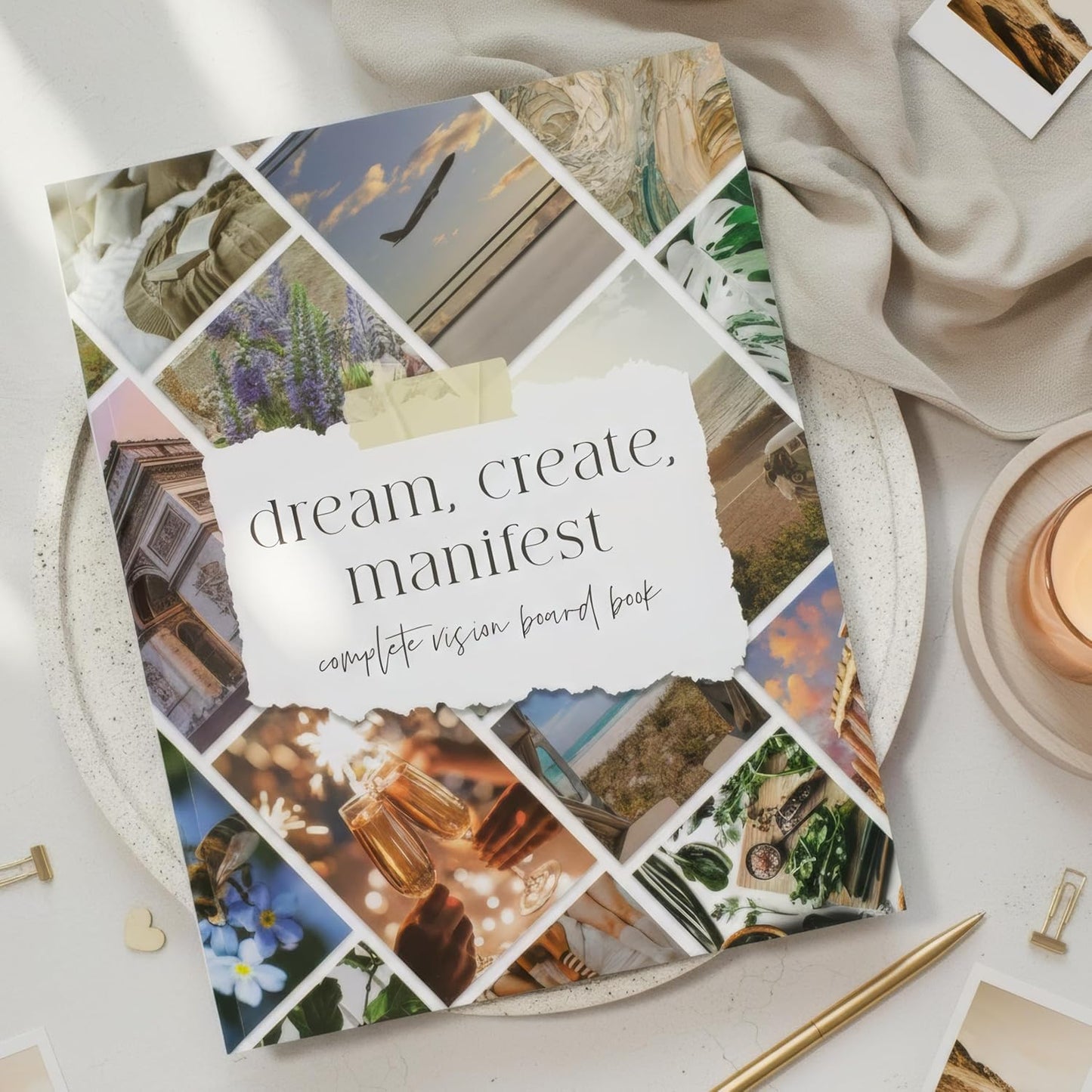 Skiennix Inspirational Vision Board Book - Complete Supplies Kit for Achieving Your Dreams | Motivational Pictures & Quotes