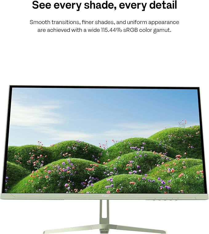Pixio PX246 Wave Mint Green 24 inch 120Hz Refresh Rate FHD 1080p Resolution IPS Panel 4ms GTG Response Time Gaming Monitor with Adaptive Sync