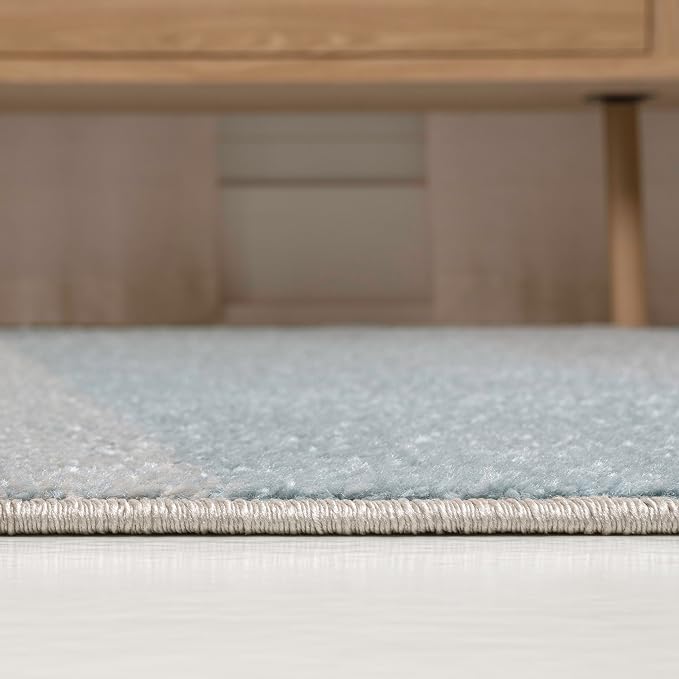 JONATHAN Y Prism Geometric Striped Indoor Area Rug 3x5, Blue/Cream/Gray, Modern, Coastal, Easy-Cleaning for Living Room, Bedroom, Kitchen, Pet Friendly, Non-Shedding (DZC101D-3)