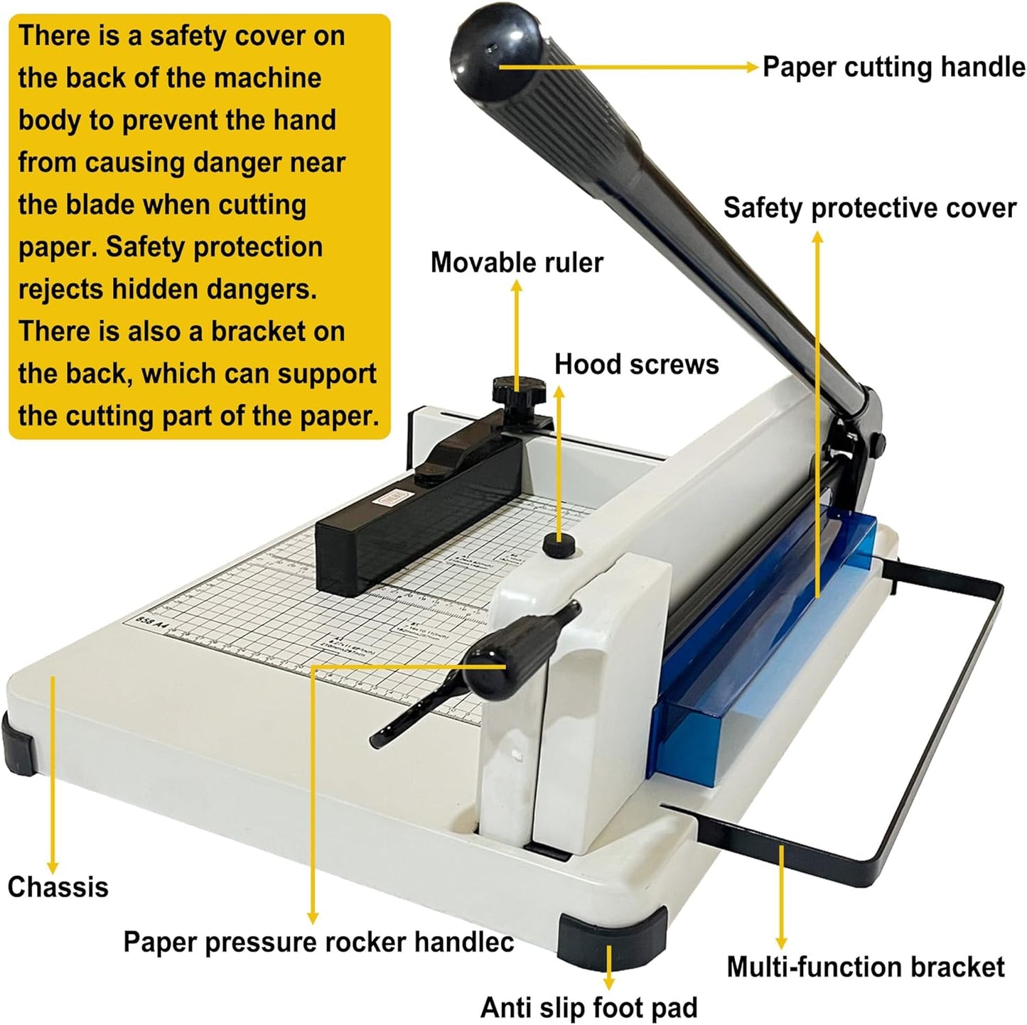 Thick Layer Paper Cutter - 12.2" A4 Manual Trimmer with Hidden Storage | Max Cutting Thickness 1.57’’