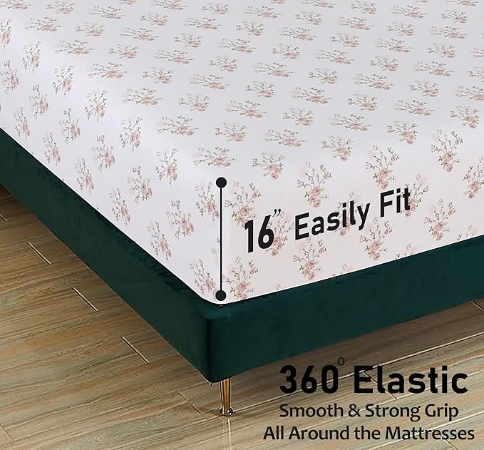 RUVANTI Flannel Sheets King Size - 100% Cotton Brushed King Size Sheets Set - Deep Pockets 16 Inches Bed Sheets - All Seasons Breathable & Extra Soft - Warm & Cozy, 4 Piece, Sovenir