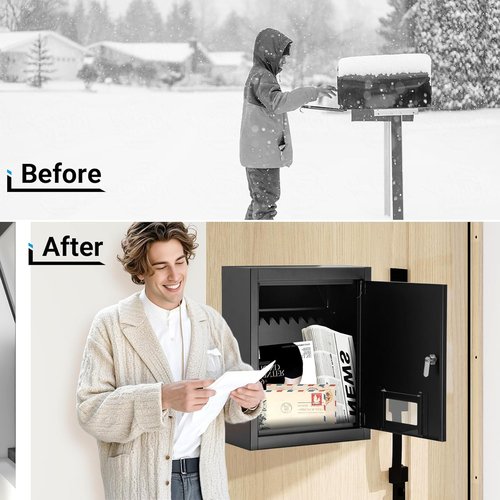 Door Drop Box by [Brand Name] - Heavy Duty Mail Slot with Combination Lock | Fits Doors 1.18" to 2.36" Thick