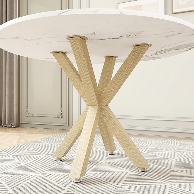 Metal Table Legs 28 Inch, Artistic Heavy Duty Dining Table Base with Suction Cups & Pre-Drilled Holes, Fits Glass Marble Wood Tops, DIY Desk Coffee Table Legs, 1000LBS Capacity, Natural Colour