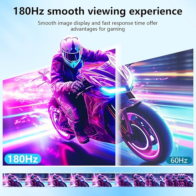 23.8" Large Portable Monitor, 2.5K QHD 180Hz Laptop Screen Extender, 150% RGB 178° IPS, Speakers & USB Hub for Office/Gaming with Kickstand, Travel Monitor for Laptop/PC/Mac/Xbox, VESA USB-C & HDMI