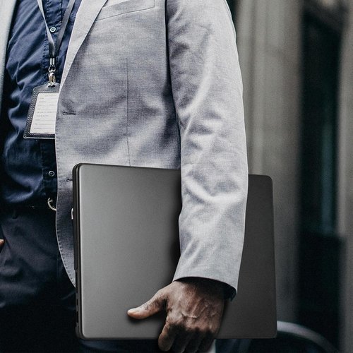 BlueSwan Matte Case for MacBook Pro 14" | Hard Shell Protective Cover in Space Black Clear (2021-2026)