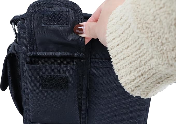 Everything Mary Junior Deluxe Store & Tote Organizer – Black Craft Tote with Handles – Collapsible Storage Caddy for Scrapbooking, Sewing, Art Supplies & DIY Creative Tools