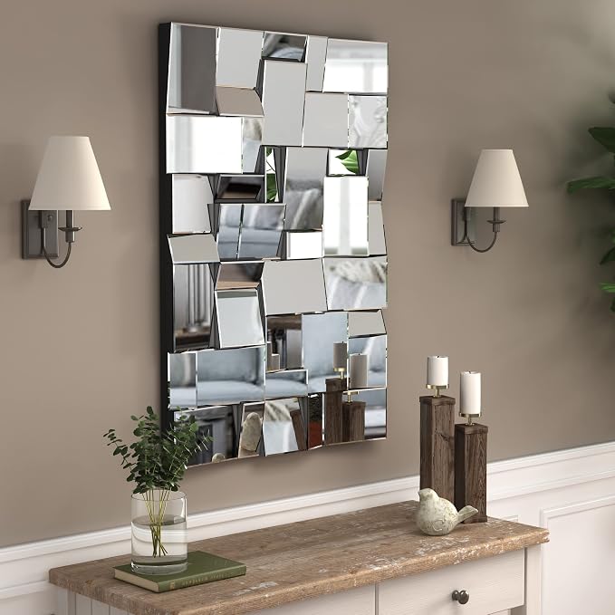KOHROS Large Decorative Rectangle Mirror for Wall Decor Art Grecian Venetian Mirror (44" L x 30" W)