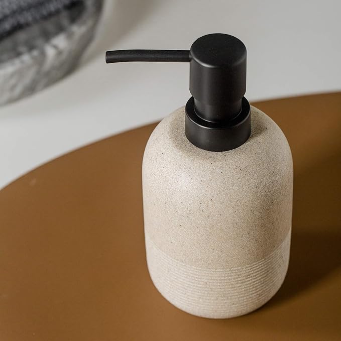 GalDal Soap Dispenser Beige,Hand Soap Lotion Dispenser for Bathroom Countertop,Soap Dispenser for Kitchen.