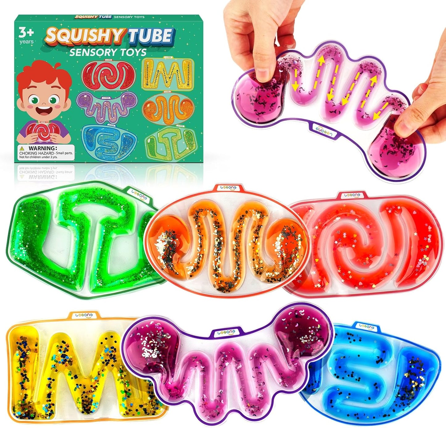 Skiennix Sensory Fidget Toys - 6 Pack Squishy Stress Relief Toys for Kids & Toddlers | Autism & Special Needs