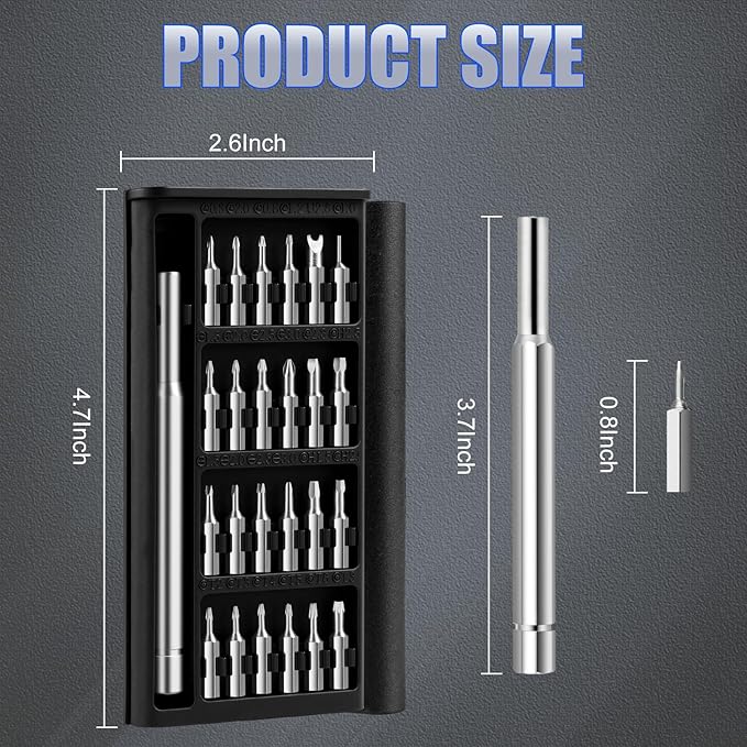 25 in 1 Precision Screwdriver Set, Mini Professional Repair Tool Kit, Super Durable Screwdriver Fits for Watch, Laptop, Eyeglasses, Computer, Electronic, Camera
