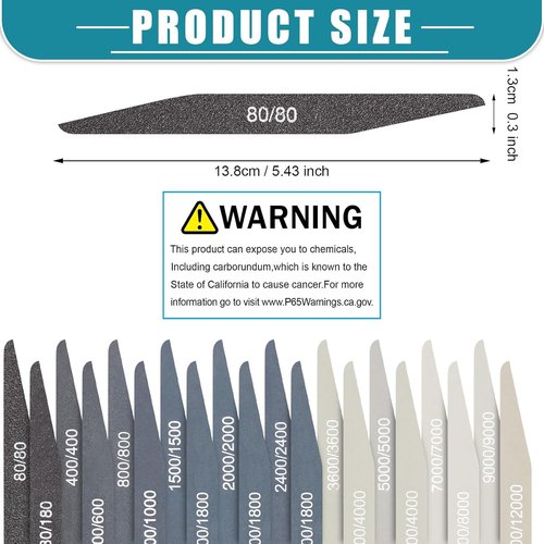 Honoson Sanding Sticks - 20 Pcs Assorted Grits for 3D Print Polishing | Ideal for Model Crafting