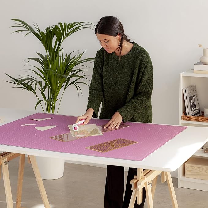 Elan Cutting Mat A0 Pink & Purple, Extra Large Self Healing Cutting Mat 36 x 48 Inch, 5-Ply Craft Board Pink, Hobby Board for Crafts 36x48 Inch