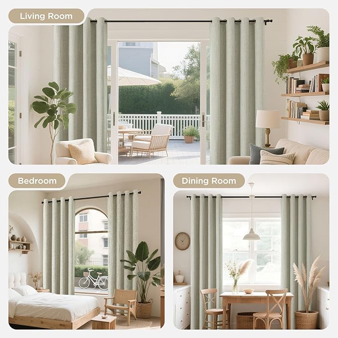 Joydeco Blackout Room Divider Curtains, Extra Wide Light Beige Sliding Door Drapes Living Room Curtains, 1 Panel 100W x 90L Inch Patio Door Drapes for Room Privacy