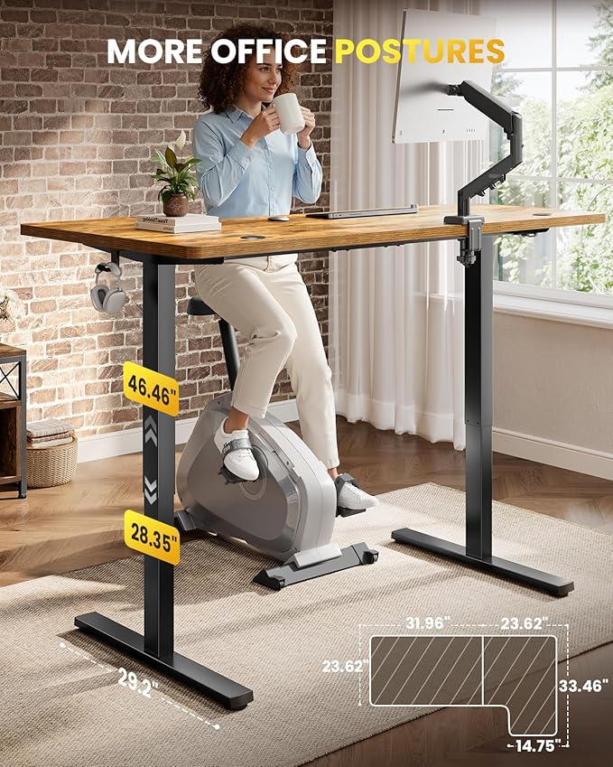 L-Shaped Standing Desk - 55 Inch Adjustable Corner Desk, Electric Sit-Stand Computer Table with Memory Controller for Home Office