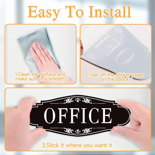 Modern Office Sign Sticker - Self-Adhesive, Waterproof & Fade-Resistant | Black for Home & Business