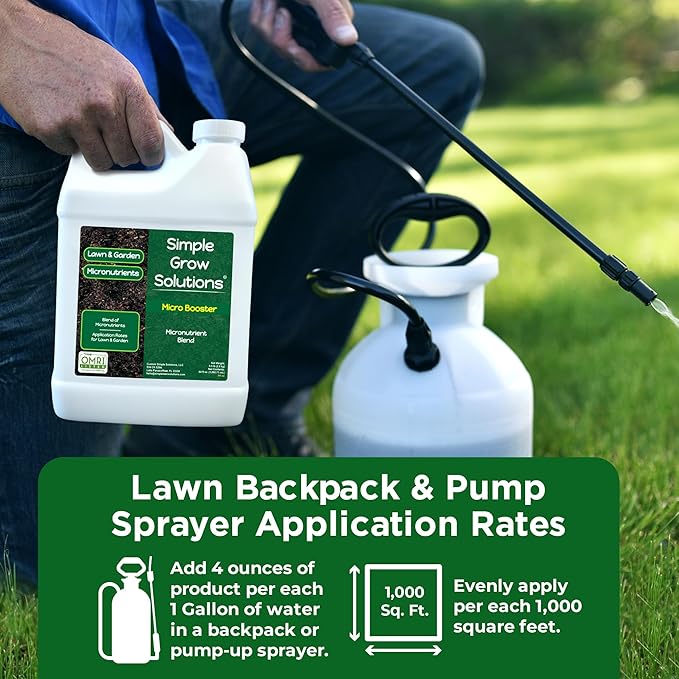Micronutrient Booster- Complete Plant & Turf Nutrients- Simple Grow Solutions- Natural Garden & Lawn Fertilizer- Grower, Gardener- Liquid Food for Grass, Tomatoes, Flowers, Vegetables (64 Ounce)