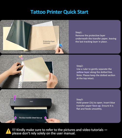 MT660 Wireless Tattoo Stencil Printer - Portable Bluetooth Thermal Machine with 10 Stencil Papers & USB-C Cable