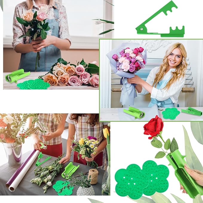 Lasnten 4 Pcs Rose Thorn Stripper Tool Thorn Remover Rose Cleaner Tool to Remove Leafs Thorns for Christmas Wedding Home Flower Shop DIY Florist Gardening Making Floral Arrangement(Green)