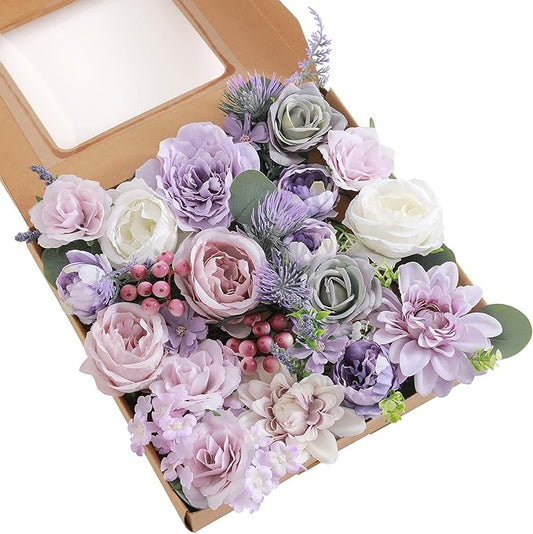 Artificial Flowers Combo, Fake Flowers for DIY Tables Centerpieces Baby Shower Bridal Shower Wedding Bouquet Arrangements Party Candle Holder Cake Decor Flower Home Decorations