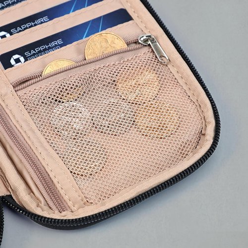 FINDCOZY Travel Passport Holder - Portable Document Organizer Wallet for Family | Black with Multiple Pockets
