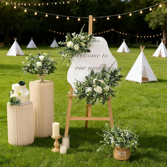 150 Pcs 4 Kinds Mixed Eucalyptus Greenery Stems, Baby Breath Flowers Artificial Bulk and Greenery Stems for DIY Bouquets Wedding Home Floral Decor