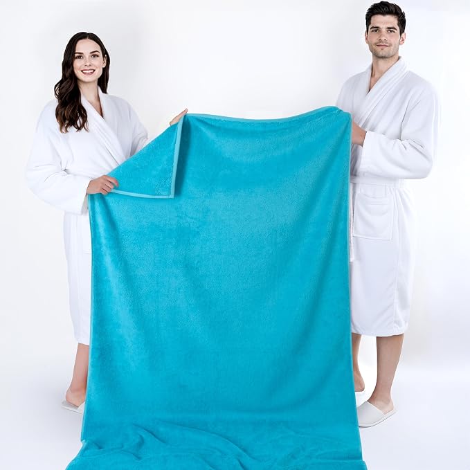 Cotton Paradise 100% Cotton Turkish Towel, Soft Absorbent Quick Dry, 40x80 Oversized Bath Sheet Towel, Ocean Aqua
