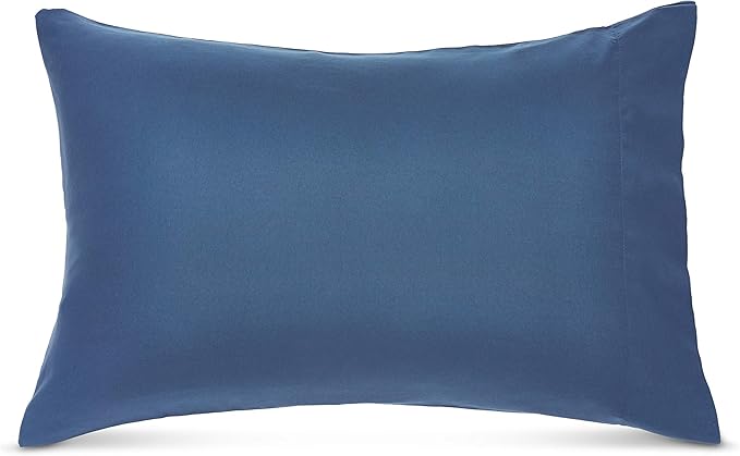 Amazon Basics Twin/Twin XL Comforter Set with Sheets, 5-Piece Blue Calvin Striped Bedding, Lightweight Microfiber Bed-in-a-Bag
