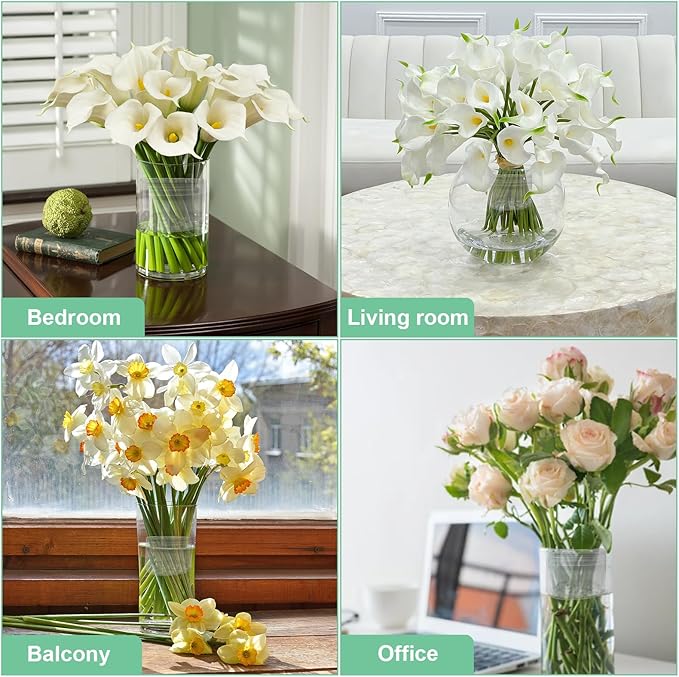 2 Pack Spiral Ikebana Stem Holder for Flowers - Clear Floral Frog Arranger for DIY Bouquet, Vase Display, Flower Arrangement Supplies, Wedding & Home Decor(Clear, S+L)