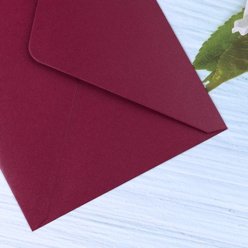 PONATIA A7 Envelopes - Shiny Burgundy 50 PCS Pack for Wedding Invitations & Greeting Cards | 5.25 x 7.25 Inches