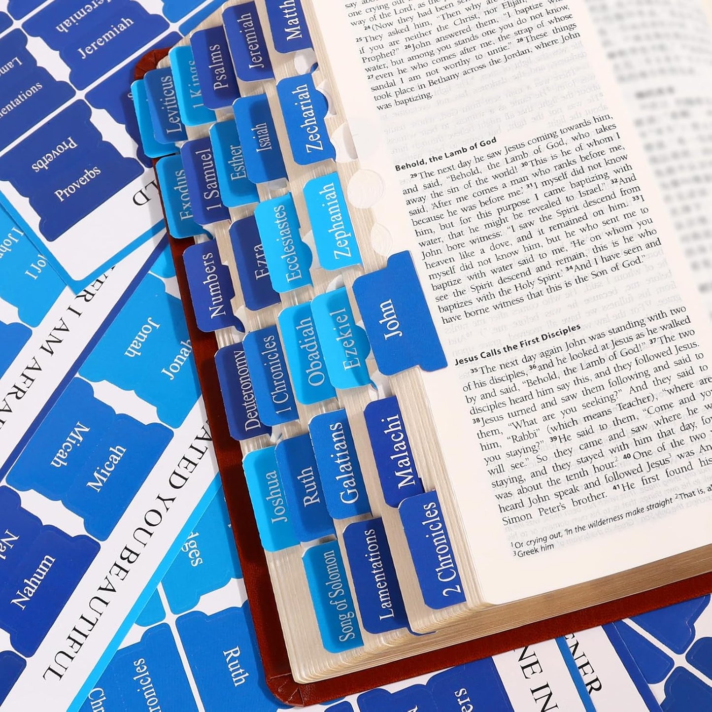 Skiennix Bible Dividers Tabs - 90 Large Print Index Bookmarks for Easy Study | Ideal Christian Gifts