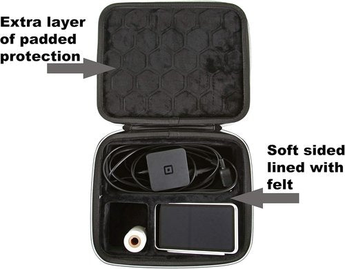 2TUFF Square Reader Case - Durable Travel Printer Carry Case for Square Terminal & 4 Card Rolls